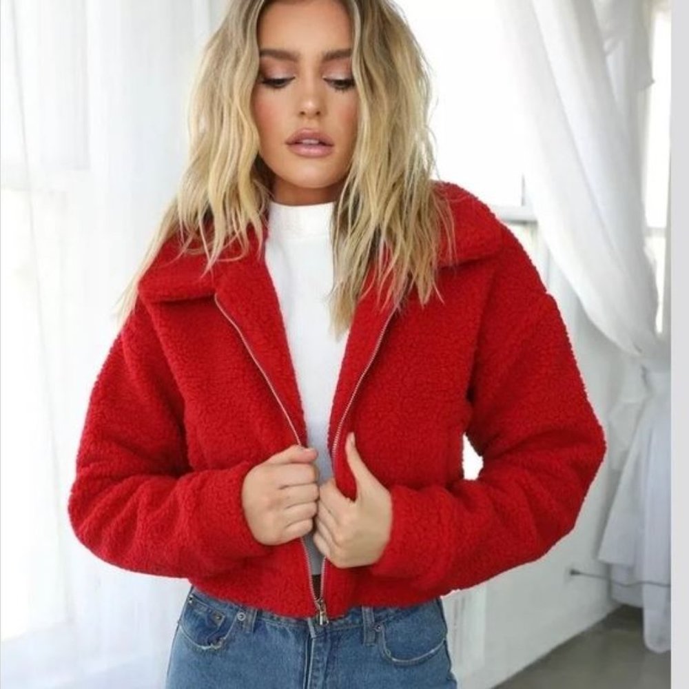 Tiger Mist Red Jacket Teddy Coat